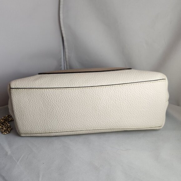 COACH Tammie colorblock shoulder bag crossbody cream and tan with black accent - Picture 5 of 9